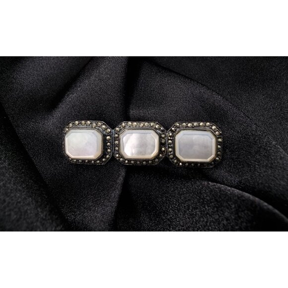 Rare Find Vintage Pearl 925 Sterling Silver Brooch - Picture 4 of 6